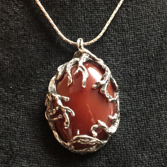 Or Paz Sterling Silver Carnelian Pendant Necklace - Picture 2 of 8